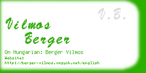 vilmos berger business card